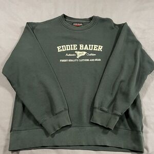 Vintage Eddie Bauer Sport 90's Sweatshirt Mens Size Small Green Crew Neck